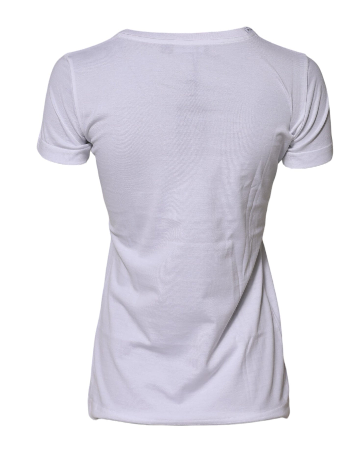 Dolce & Gabbana – Weißes T-Shirt aus Baumwolle mit Rundhalsausschnitt und kurzen Ärmeln