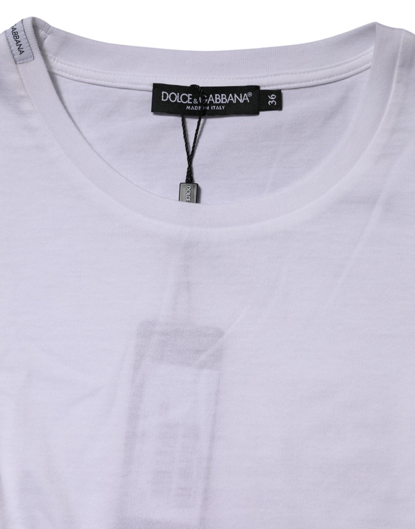Dolce & Gabbana – Weißes T-Shirt aus Baumwolle mit Rundhalsausschnitt und kurzen Ärmeln