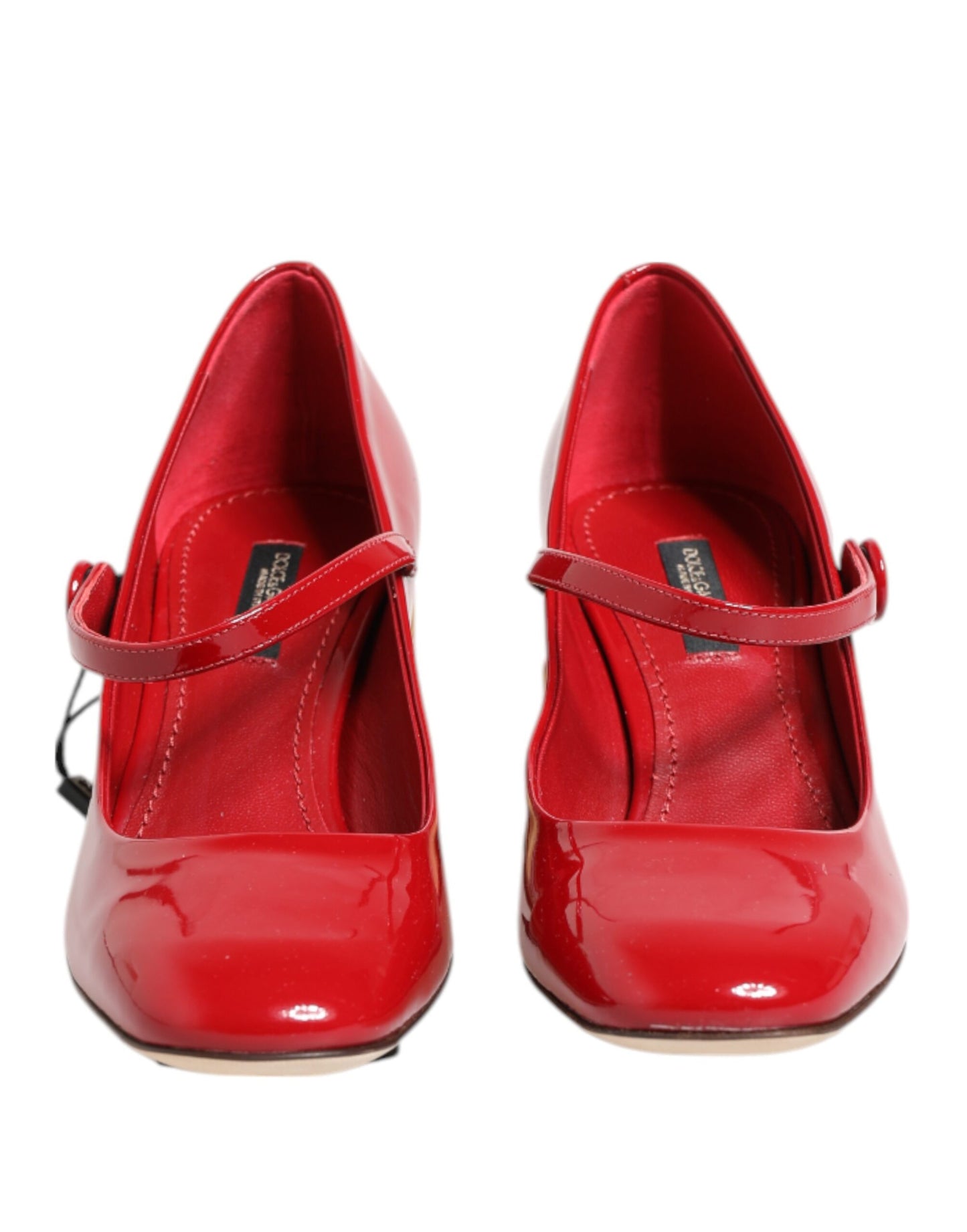 Dolce & Gabbana Rote Leder DG Logo Heels Sandalen Schuhe