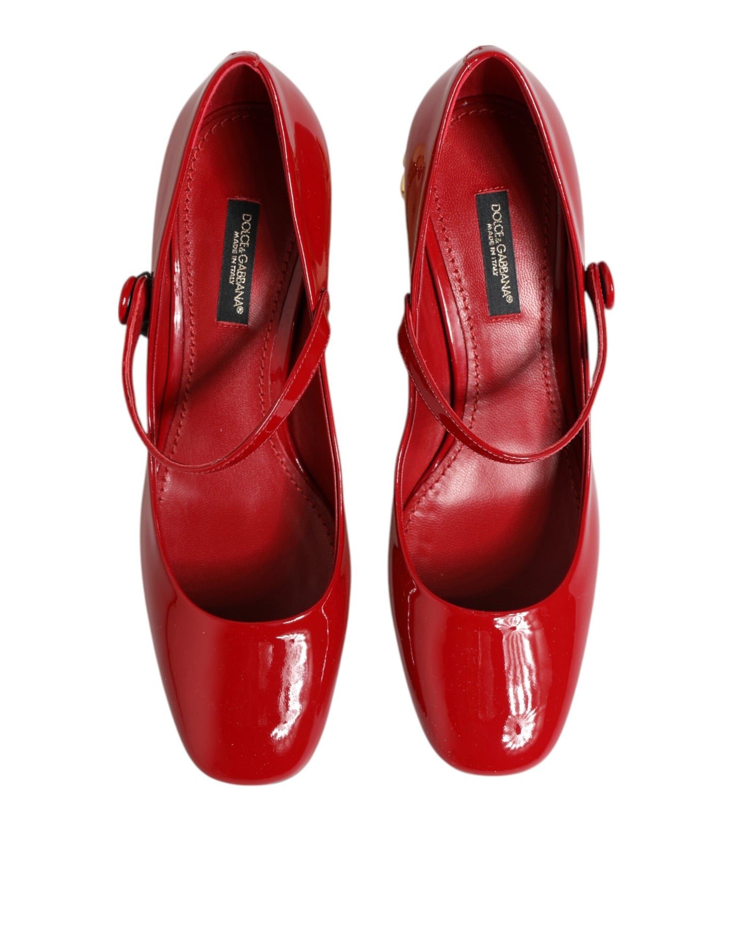 Dolce & Gabbana Rote Leder DG Logo Heels Sandalen Schuhe