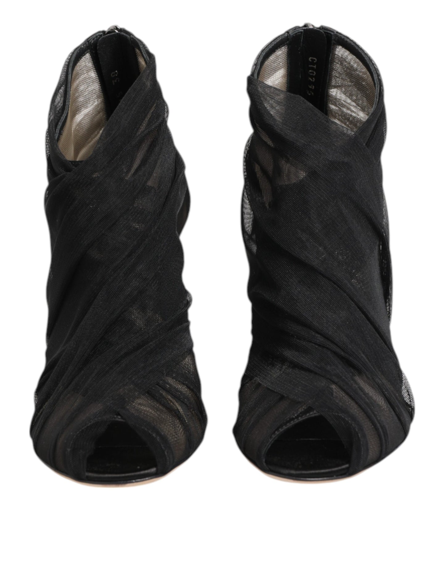 Dolce & Gabbana Schwarze Mesh-Stiletto-Absätze Stiefeletten Schuhe