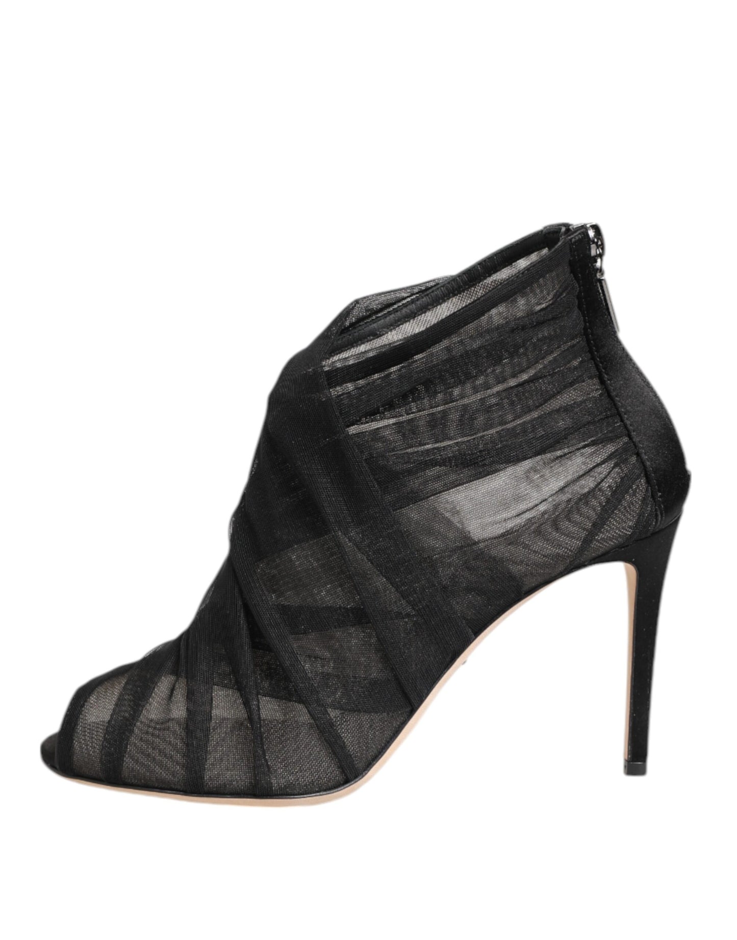 Dolce & Gabbana Schwarze Mesh-Stiletto-Absätze Stiefeletten Schuhe