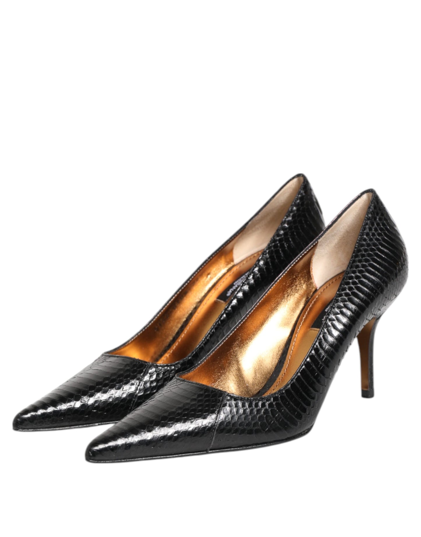 Dolce & Gabbana – Pumps mit Stilettoabsatz aus exotischem Leder in Schwarz