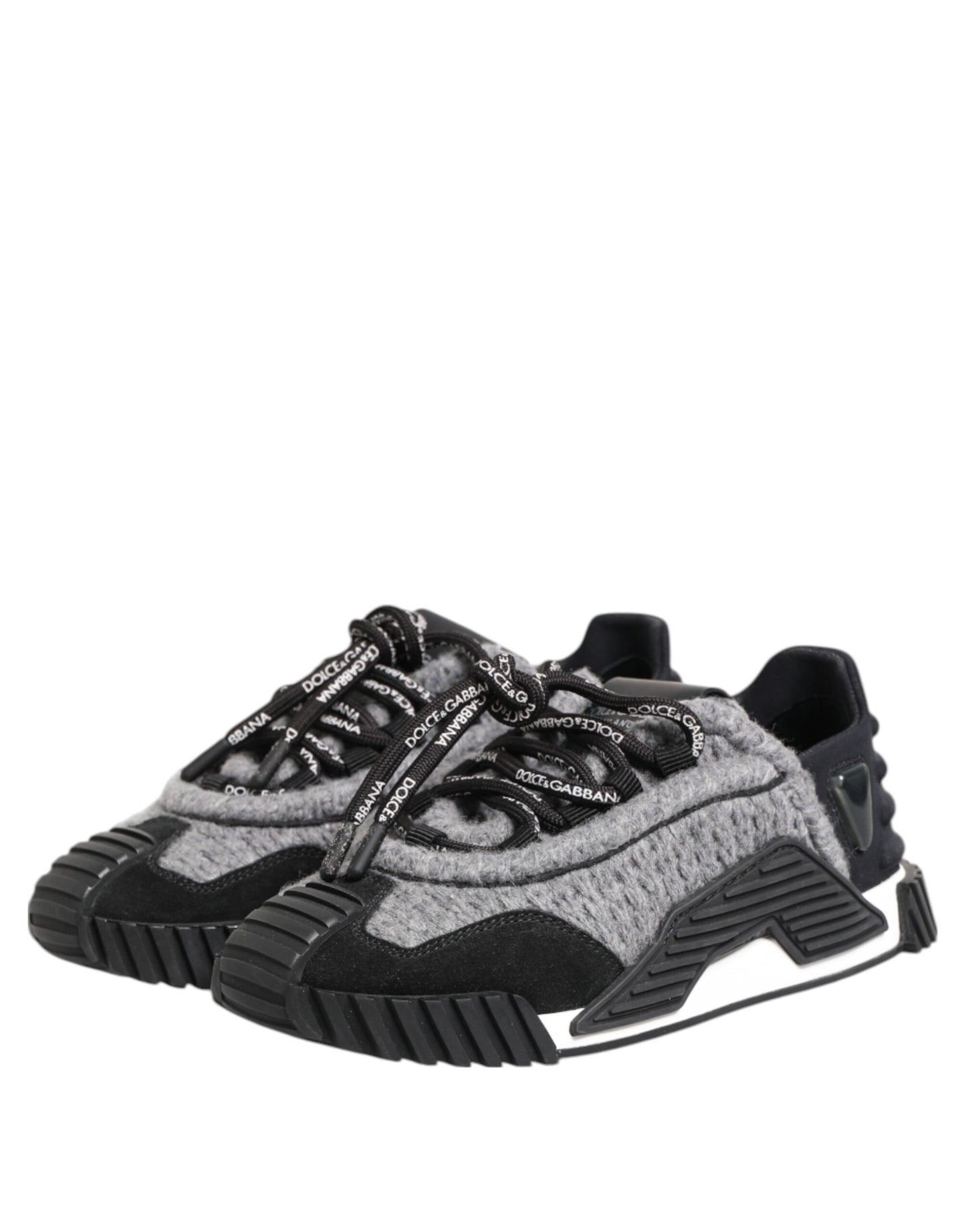 Dolce & Gabbana Schwarz Grau NS1 Low Top Sneakers Schuhe