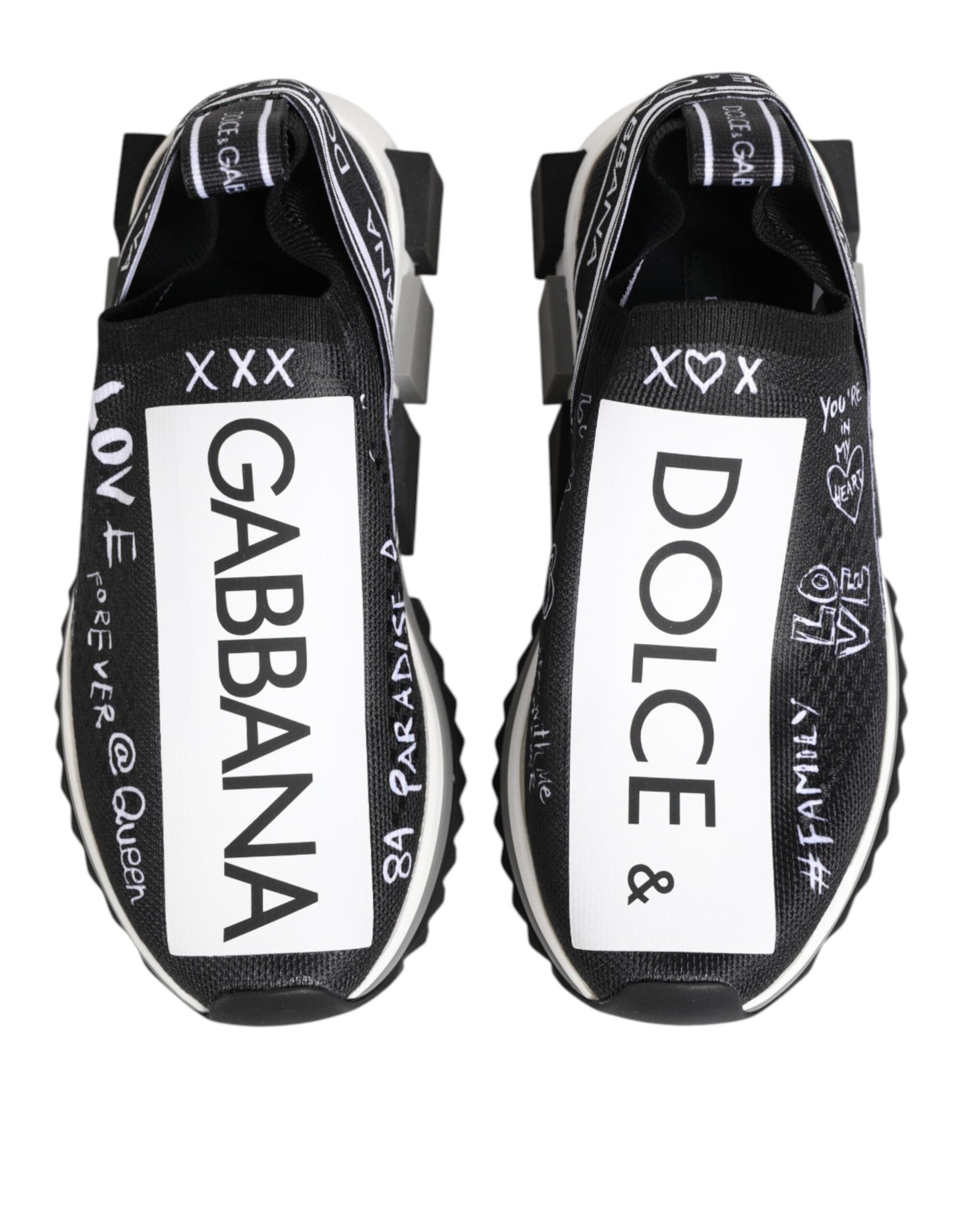 Dolce & Gabbana Schwarz Weiß Sorrento Low Top Sneakers Schuhe
