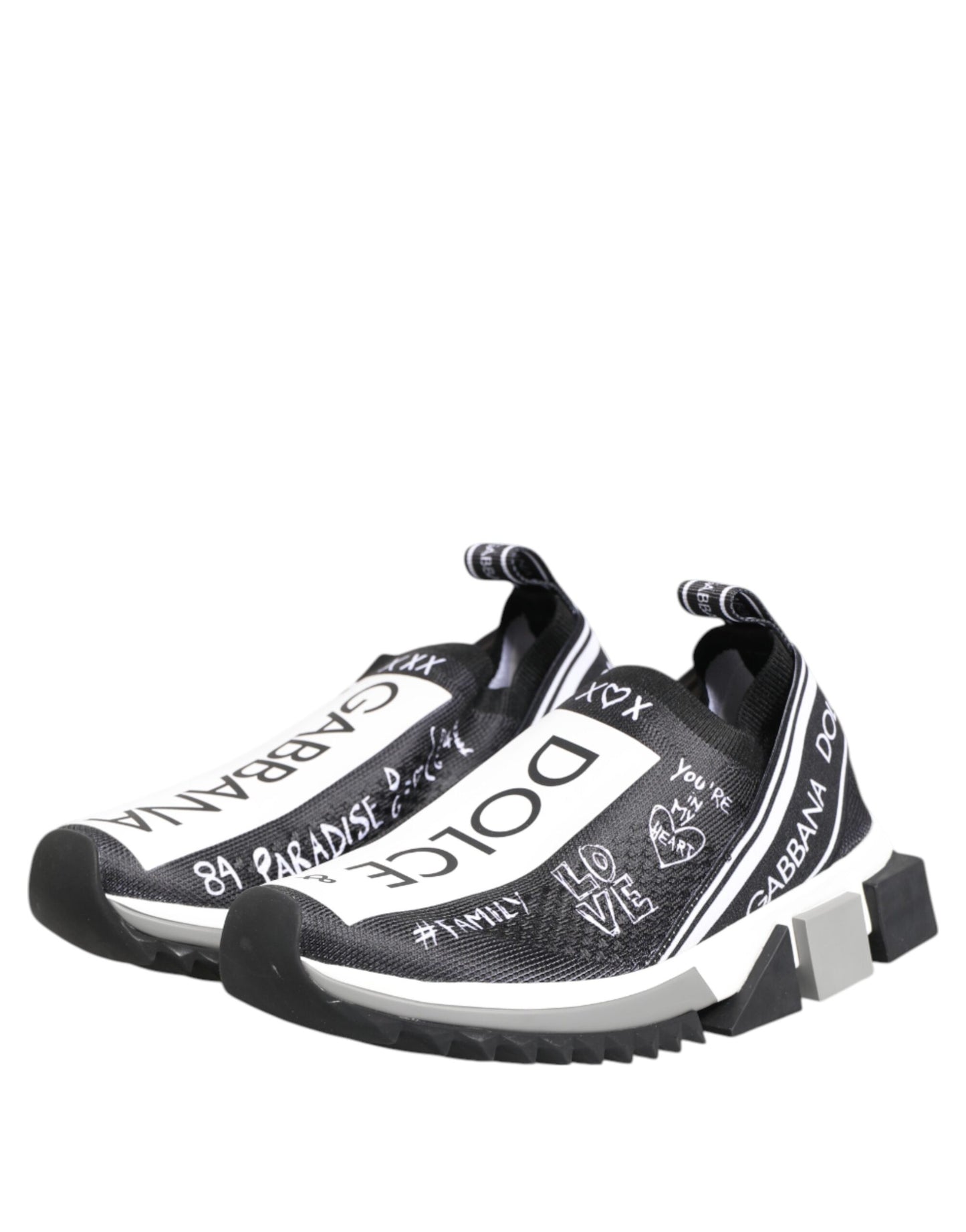 Dolce & Gabbana Schwarz Weiß Sorrento Low Top Sneakers Schuhe