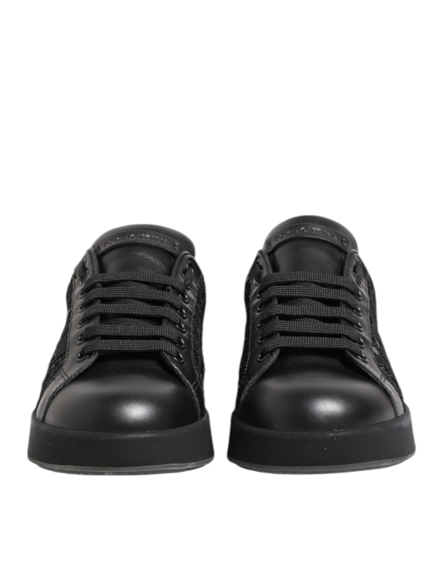 Dolce & Gabbana Schwarze Sneakers mit Blumenspitze