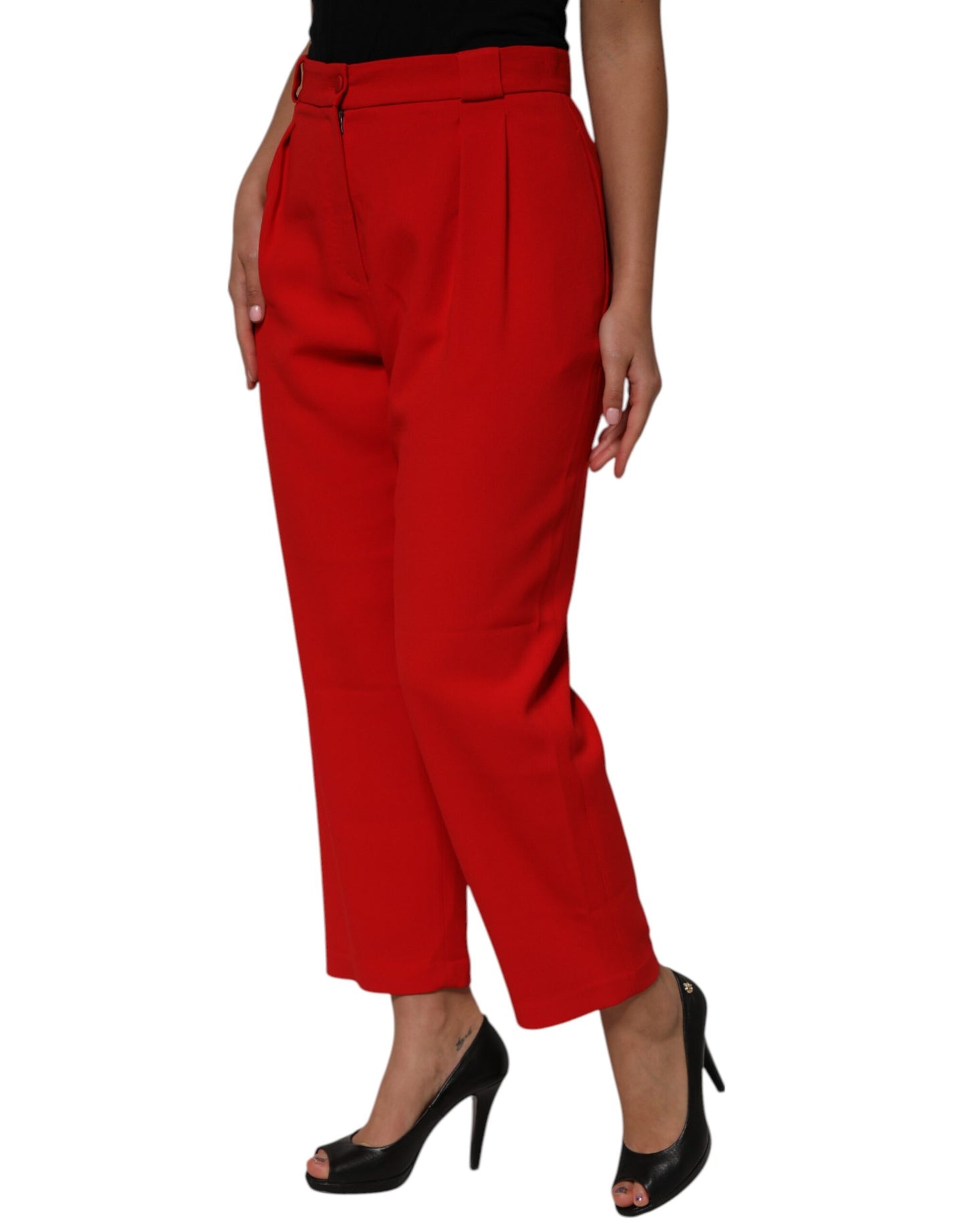 Dolce & Gabbana Rote HighWaist Straight Damenhose