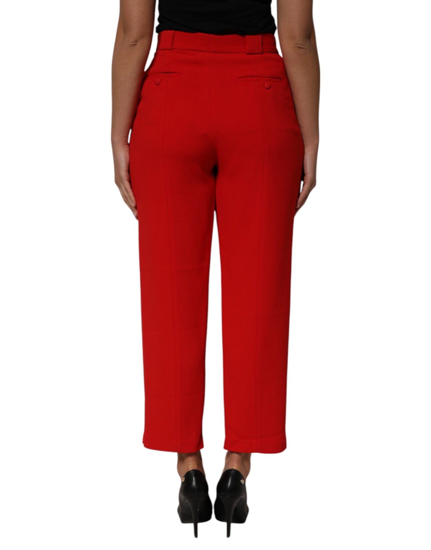 Dolce & Gabbana Rote HighWaist Straight Damenhose