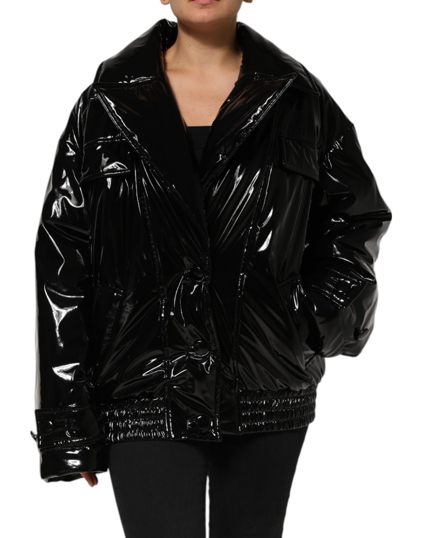 Dolce & Gabbana – Schwarze Steppjacke aus Polyester