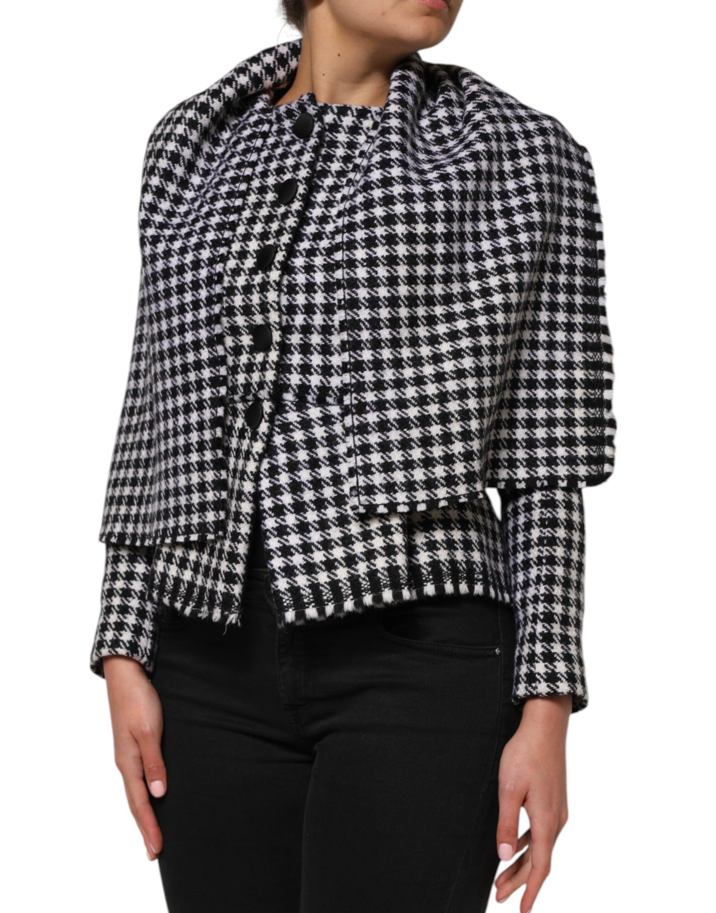 Dolce & Gabbana Mehrfarbige, einfarbig gemusterte Wolljacke
