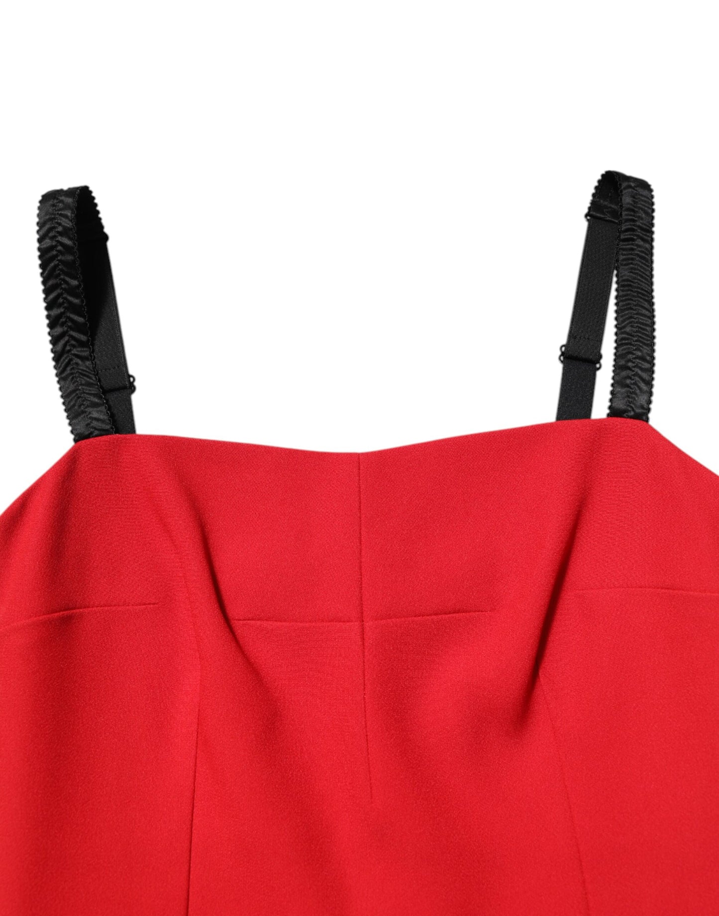 Dolce & Gabbana – Rotes, figurbetontes, knielanges Stretch-Etuikleid