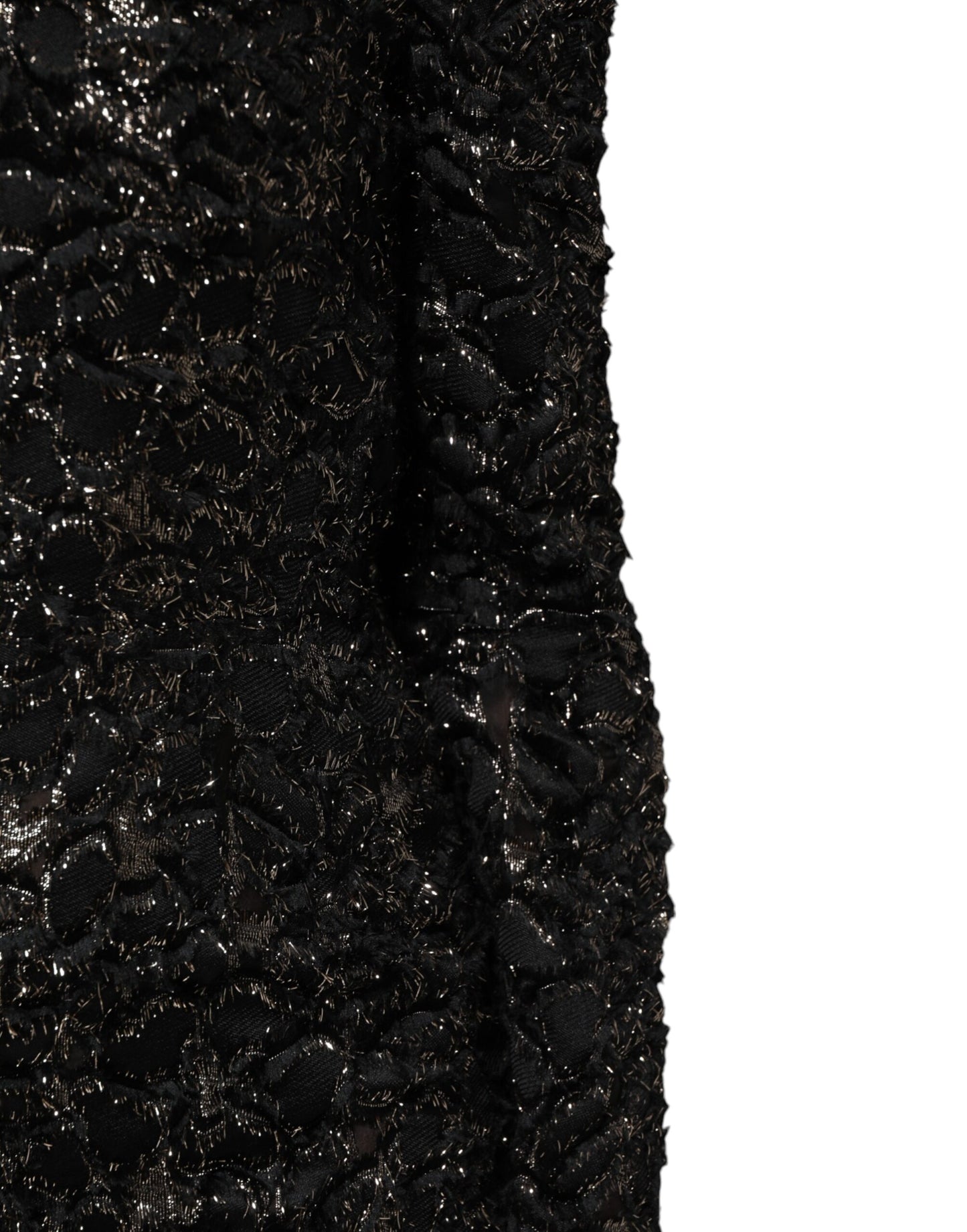 Dolce & Gabbana – Schwarzes Etuikleid aus Bouclé-Tweed mit Pailletten