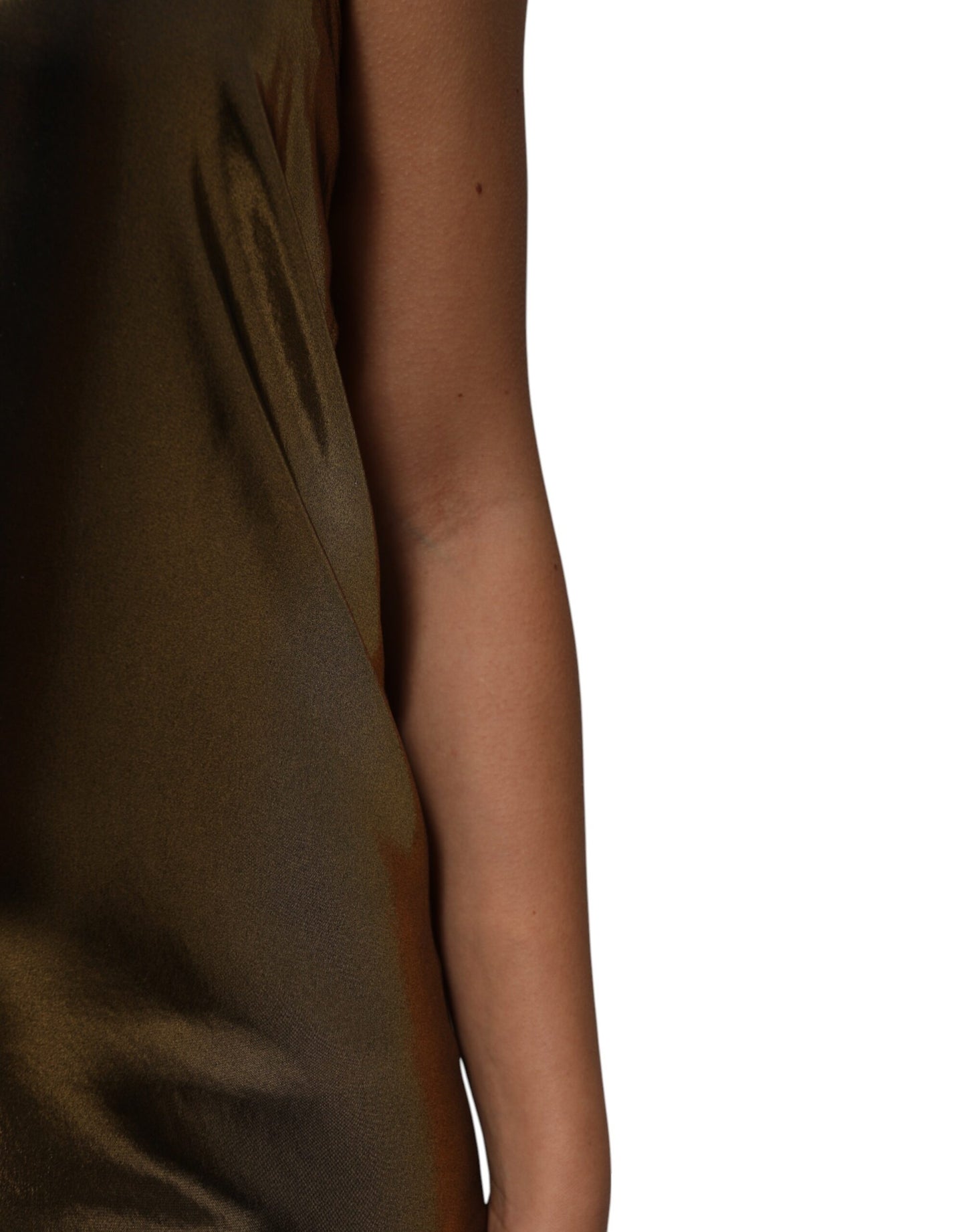 Dolce & Gabbana – Ärmelloses Minikleid in A-Linie in Metallic-Gold
