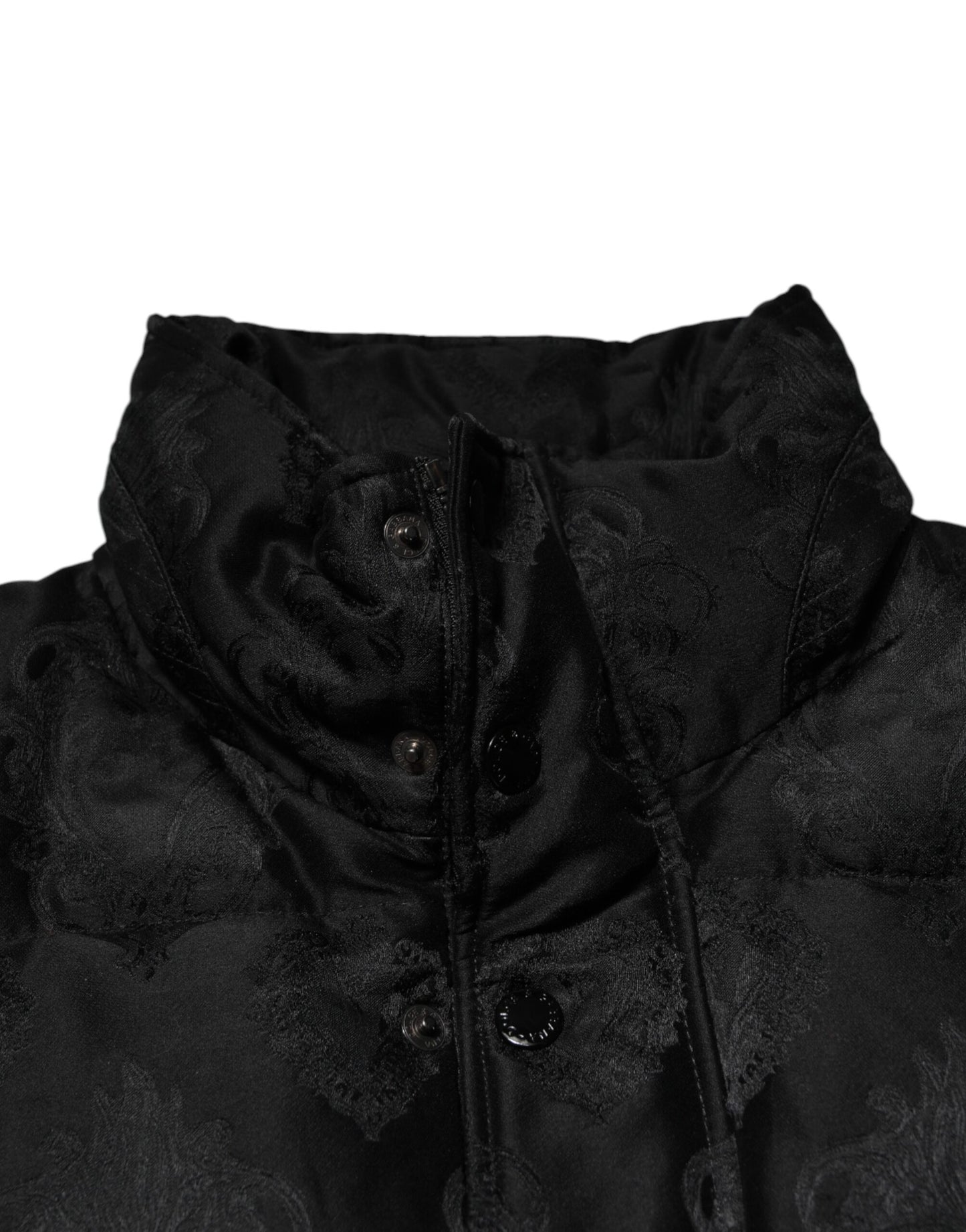 Dolce & Gabbana – Schwarze, gesteppte Bomberjacke aus Jacquard