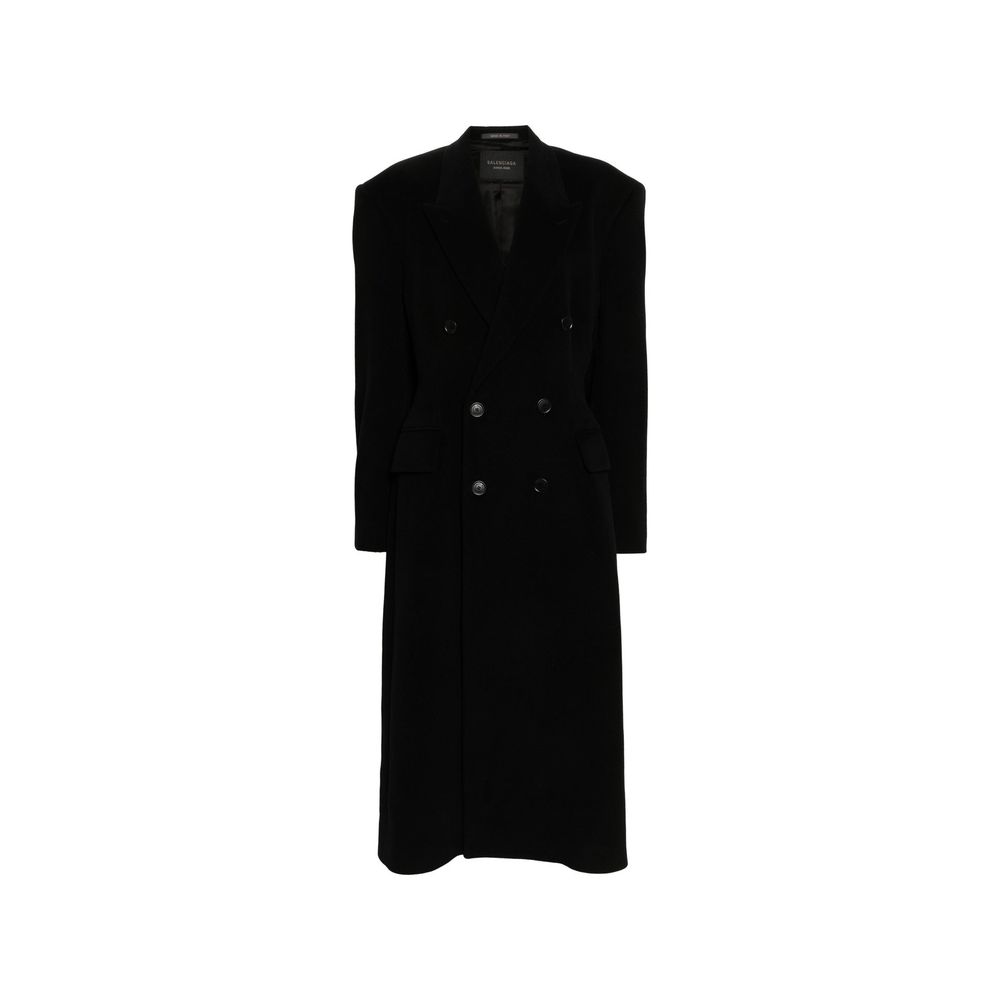 Balenciaga – Mantel aus Kaschmir und Wolle mit Taillenbund