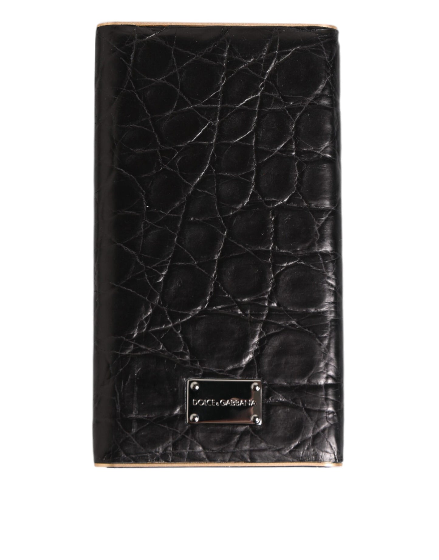 Dolce & Gabbana Schwarzes Leder Exotic Skin 3000mAh Power Bank Ladegerät USB