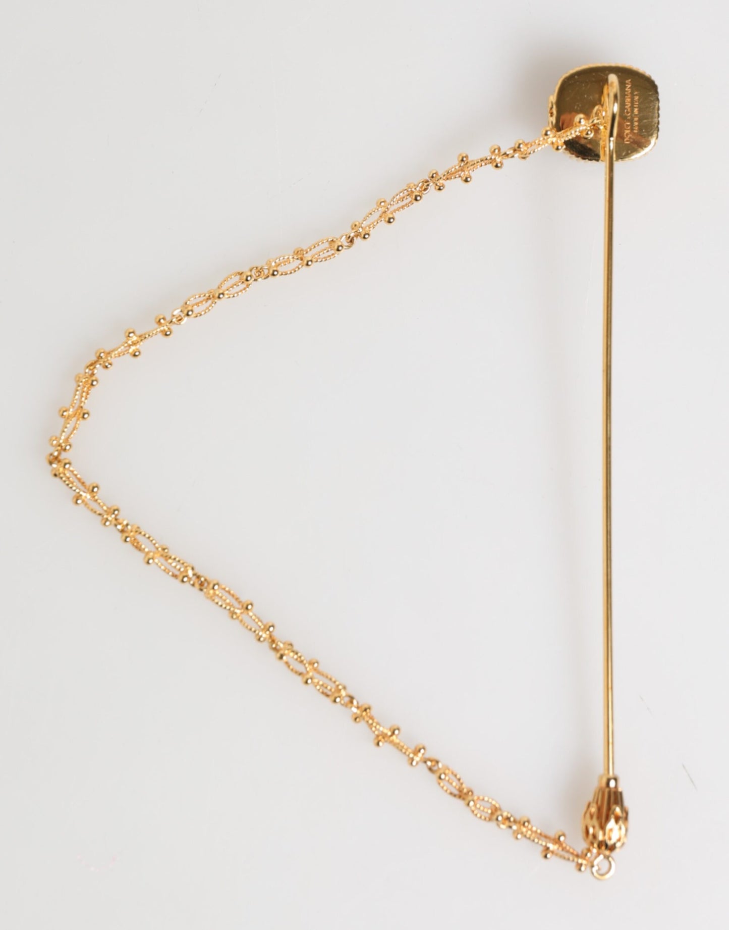 Dolce & Gabbana DG Crown Gold Chain Herren Accessoires Brosche Anstecknadel