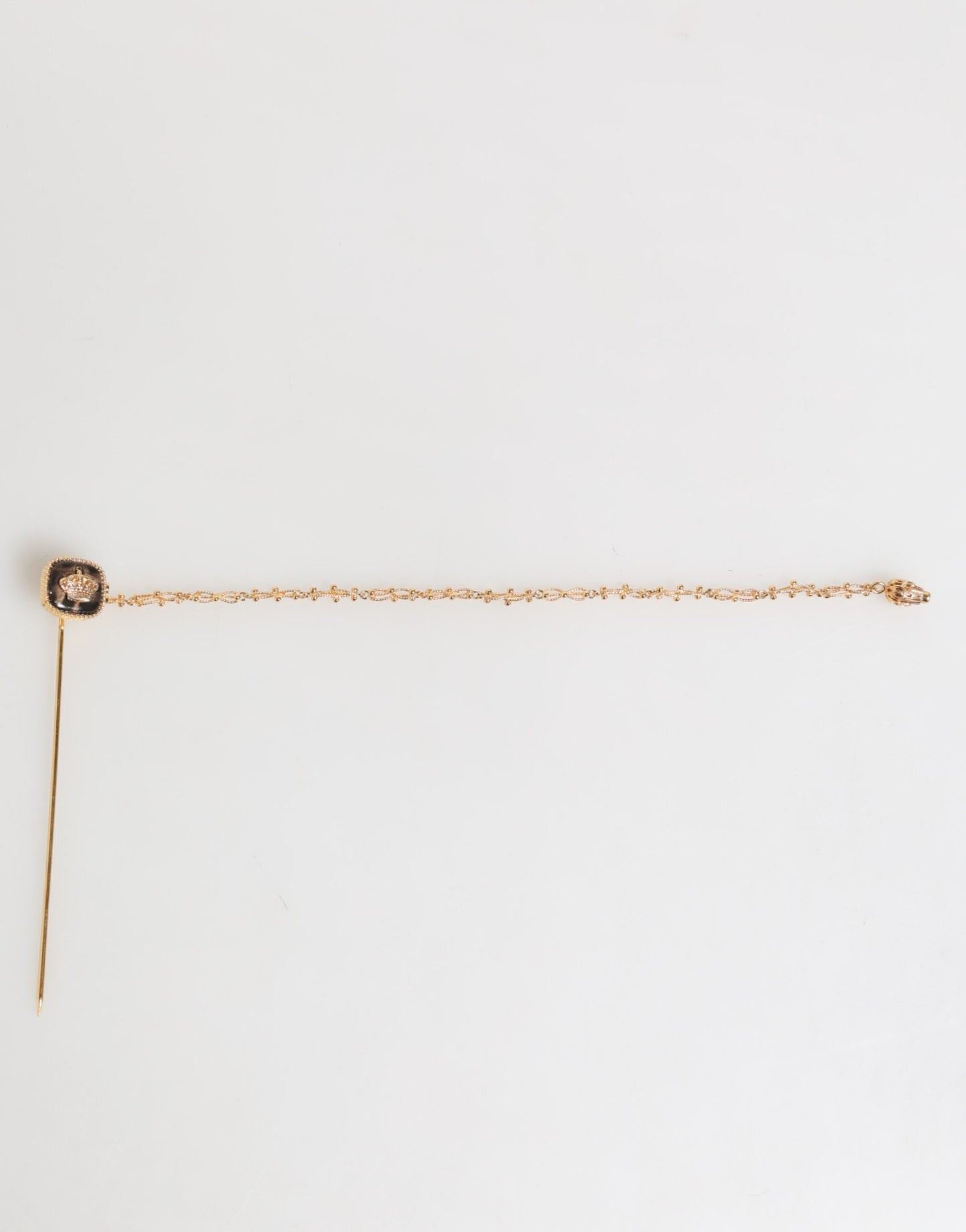 Dolce & Gabbana DG Crown Gold Chain Herren Accessoires Brosche Anstecknadel