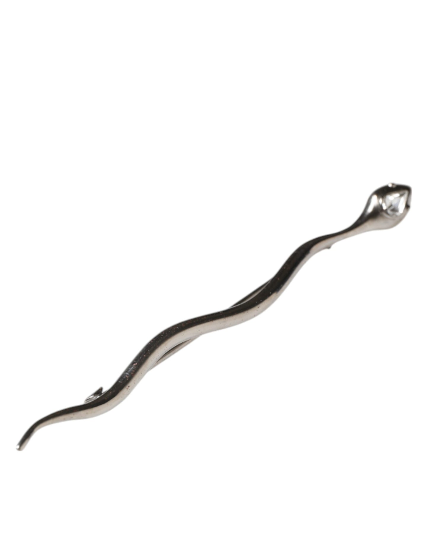 Dolce & Gabbana Silber Messing Kristall Spilla Serpente Herren Brosche Pin