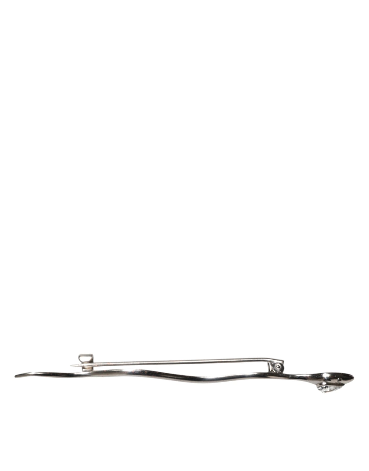 Dolce & Gabbana Silber Messing Kristall Spilla Serpente Herren Brosche Pin