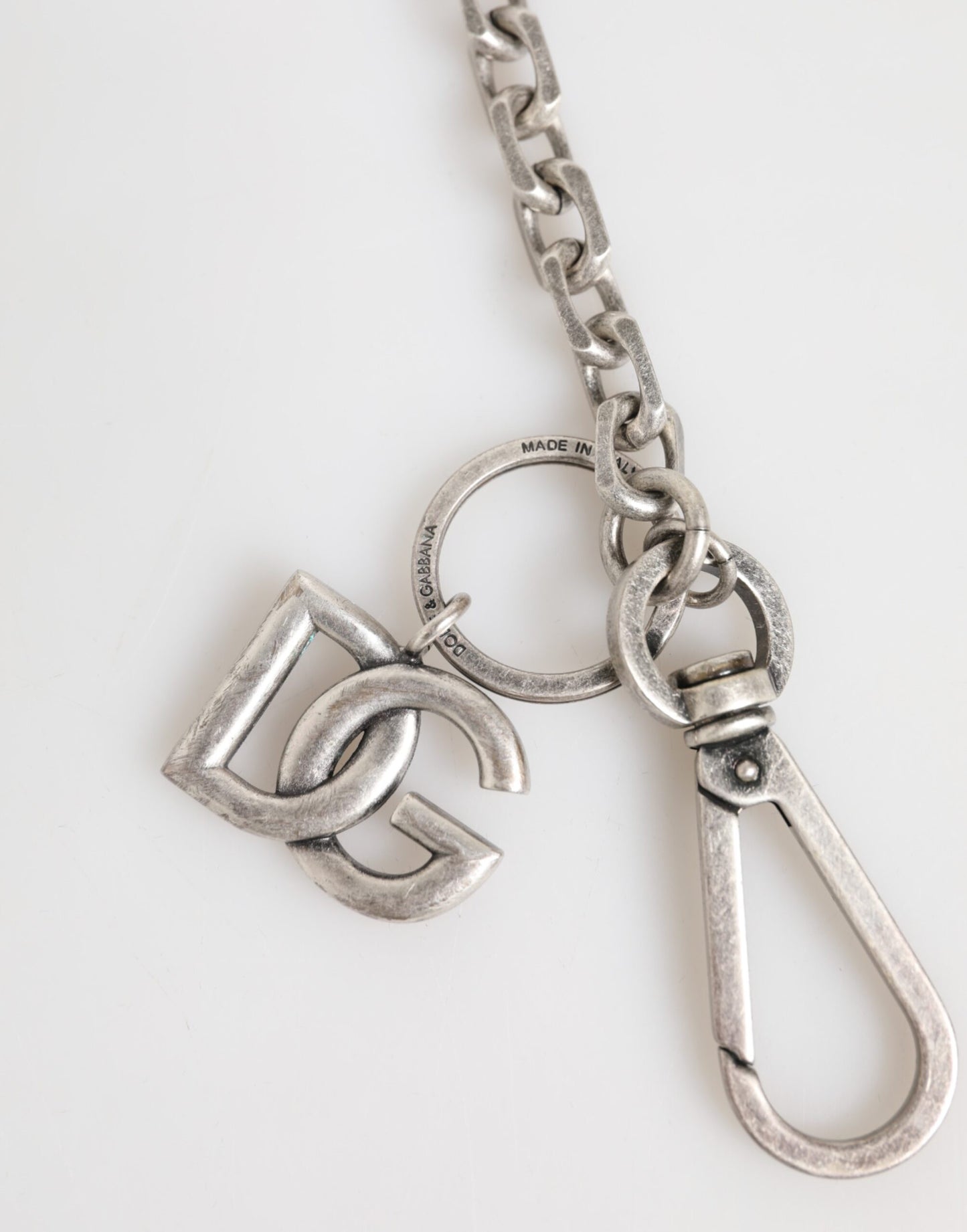 Dolce & Gabbana – Silberfarbene Kette aus Messing mit DG-Logo-Details für Herren