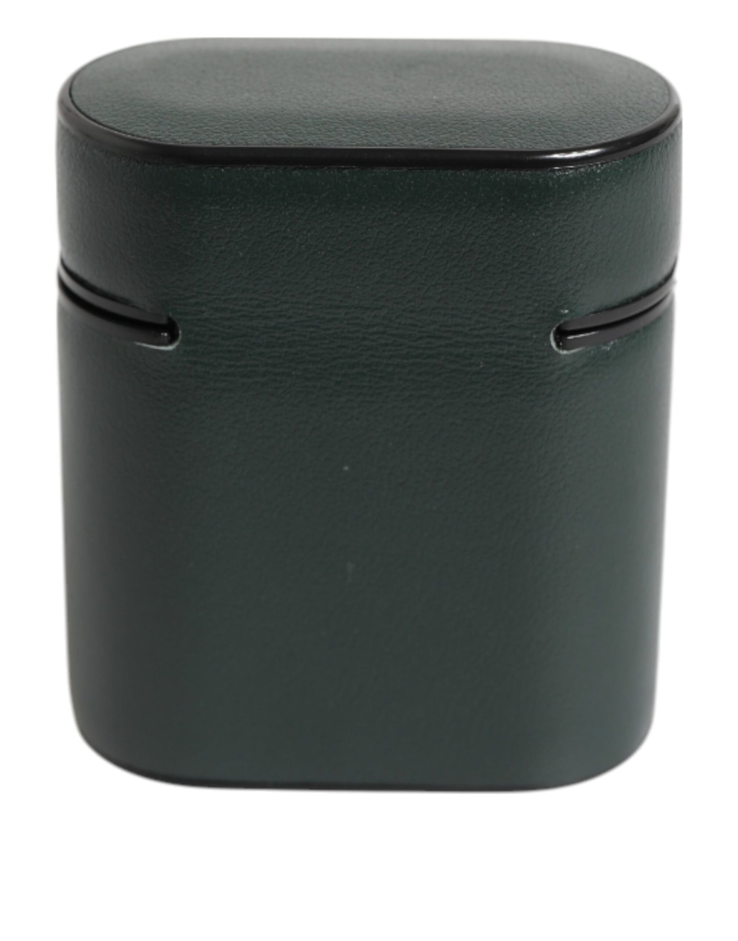 Dolce & Gabbana – Flip-Halter für Herren-Airpods-Hülle aus schwarzem Leder mit Logo-Print