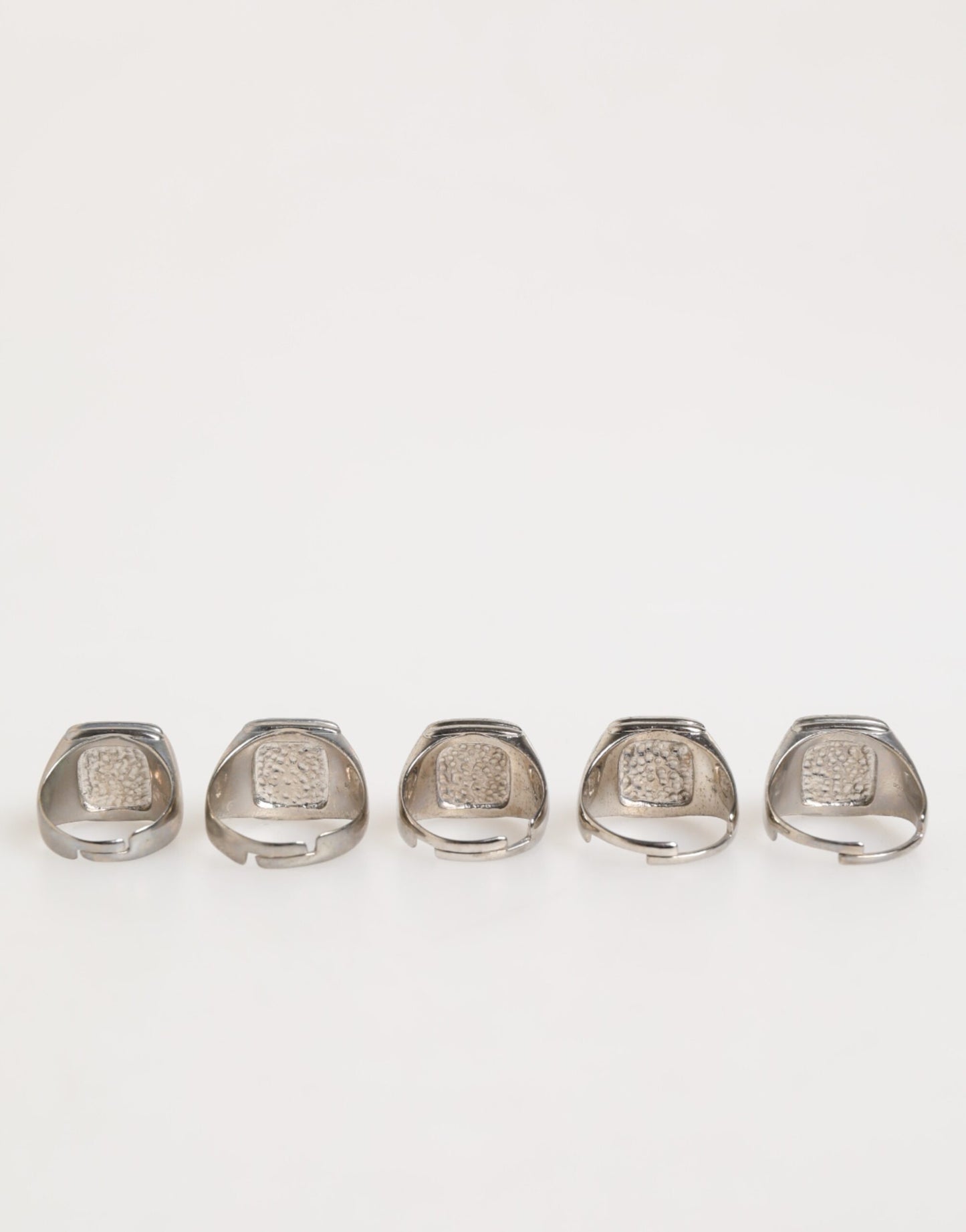 Dolce & Gabbana – Silberfarbenes Messing-Schriftzug-Set, 5-teilig, verstellbarer Ring