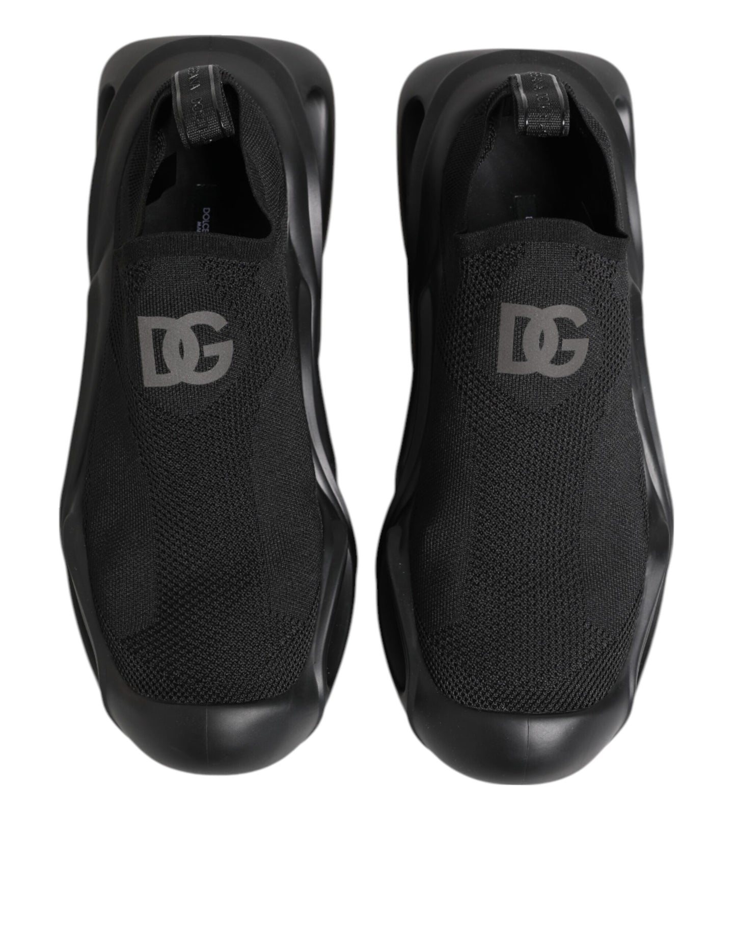 Dolce & Gabbana – Schwarze Slip-On-Wave-Low-Top-Sneaker für Herren