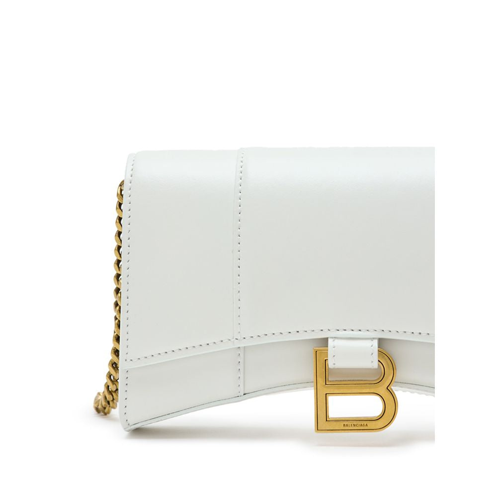 Balenciaga – Schultertasche aus weißem Leder