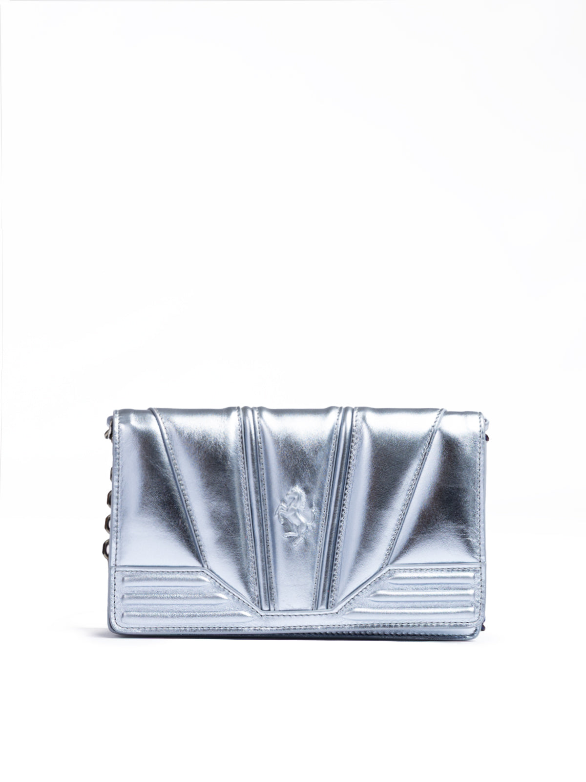Ferrari Metal hellblaue GT-Lackledertasche mit Kette