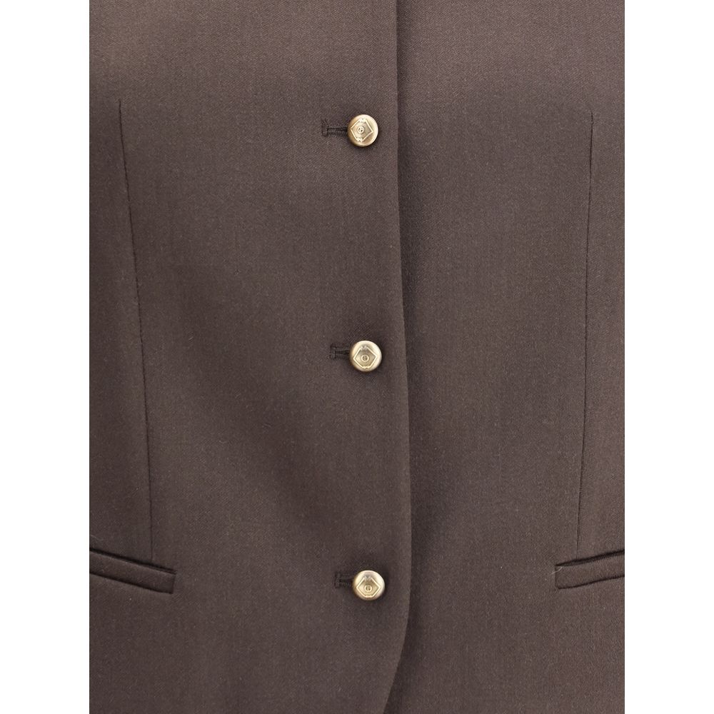 Giorgio Armani Einreihiger Cardigan aus Hanf und Viskose