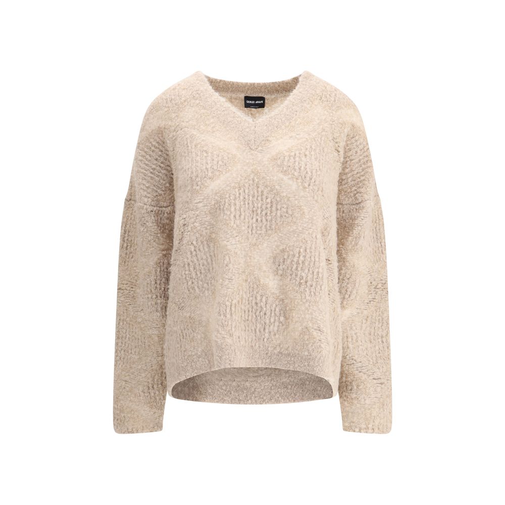 Pullover aus Kaschmir- und Alpakamischung mit V-Ausschnitt von Giorgio Armani