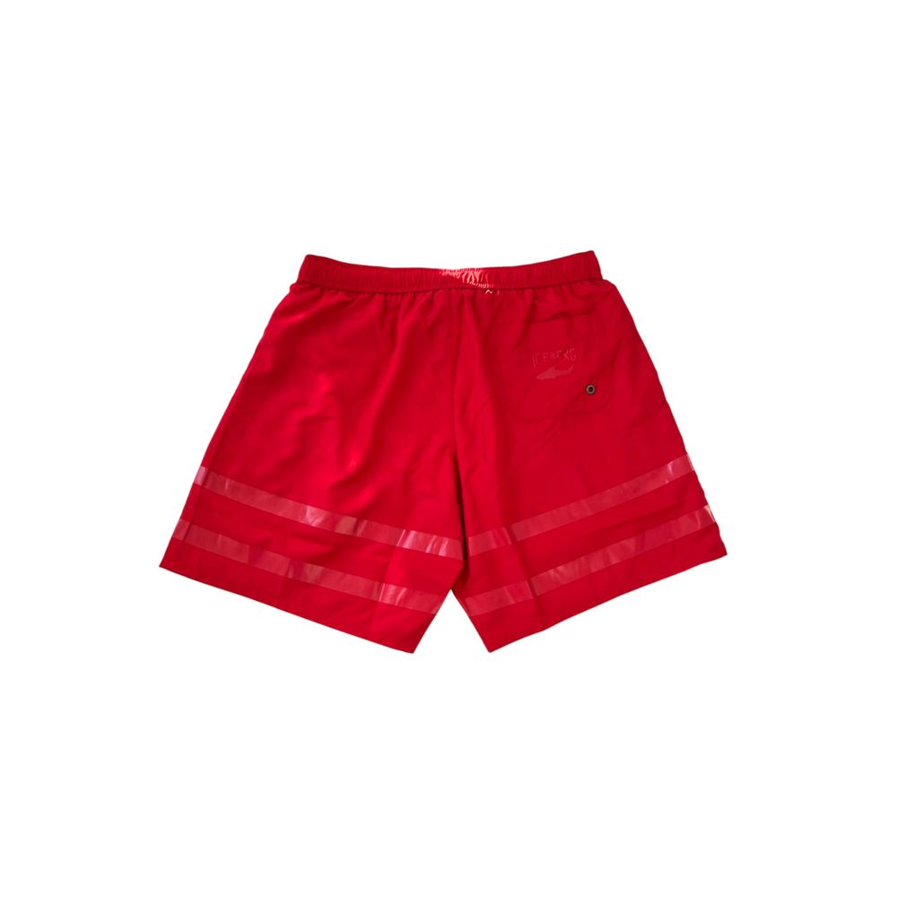 Iceberg Red Polyester Men Swim Shorts