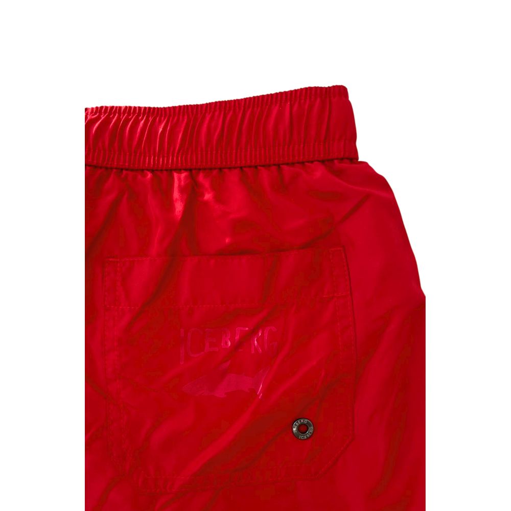 Iceberg Red Polyester Men Swim Shorts