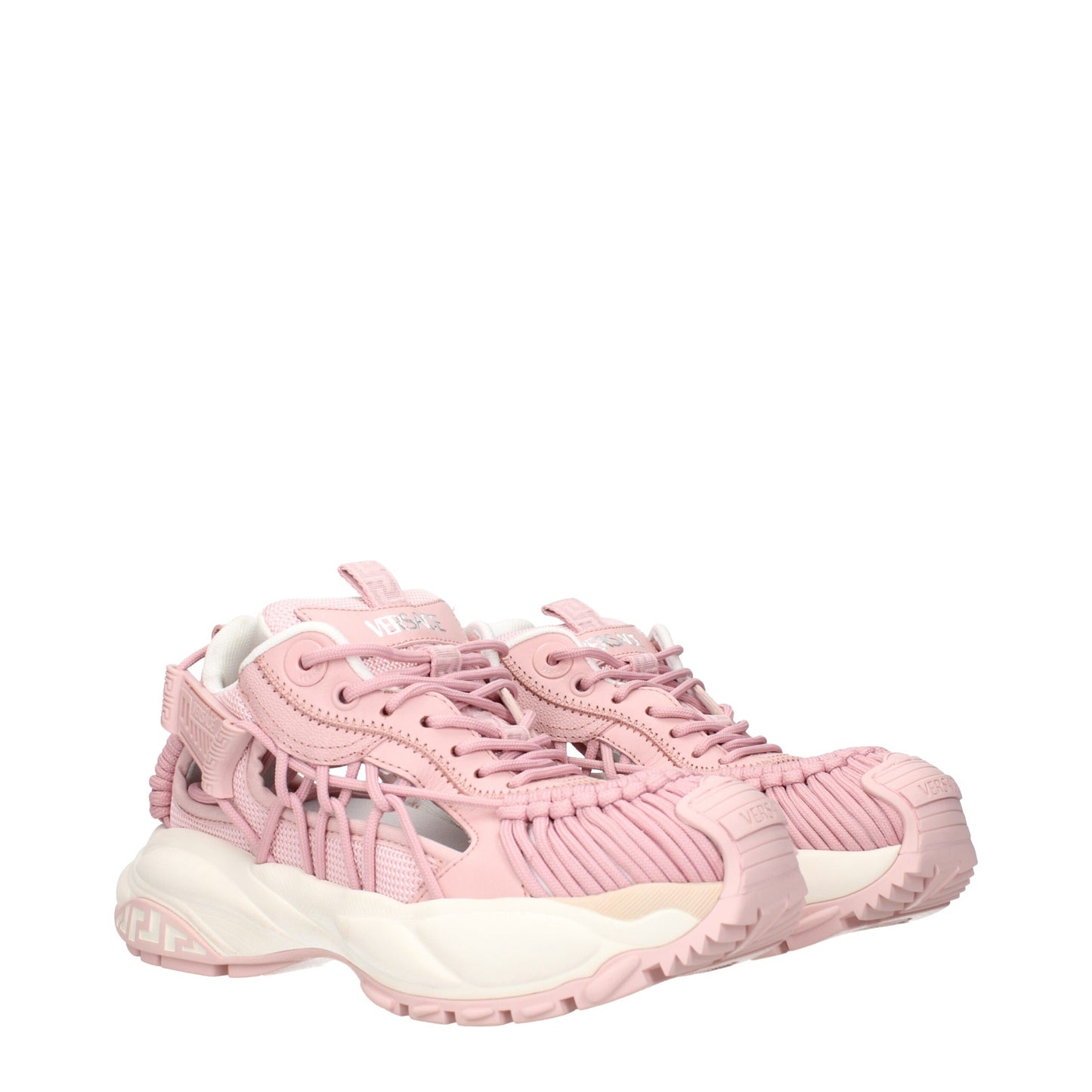 Versace – Rosafarbene, klobige Leder-Sneaker