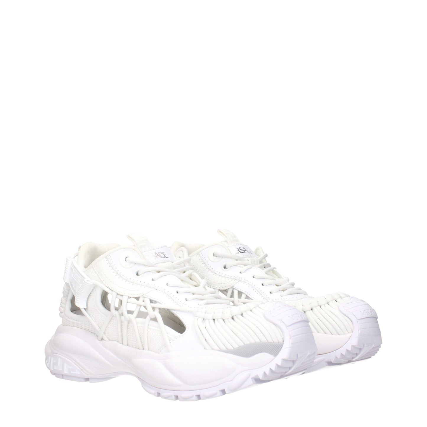 Versace Weiße niedrige Lederschuhe