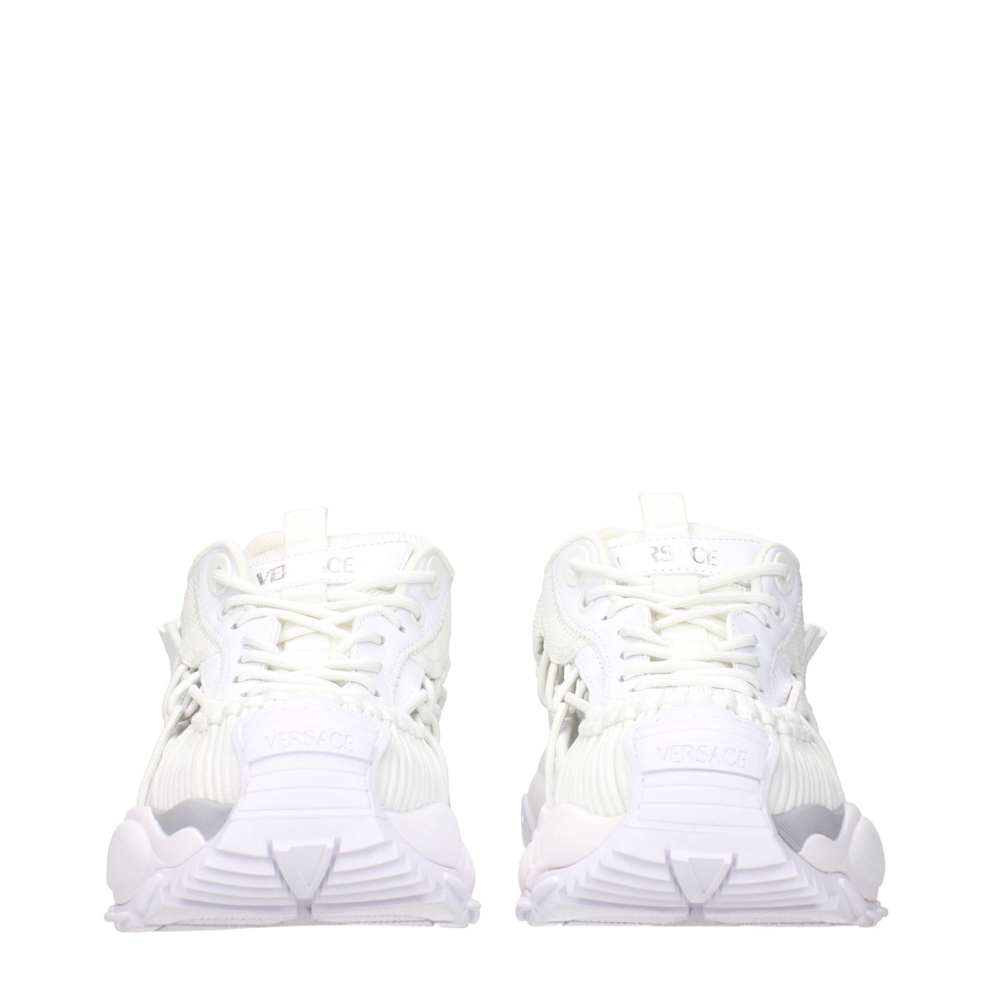 Versace Weiße niedrige Lederschuhe
