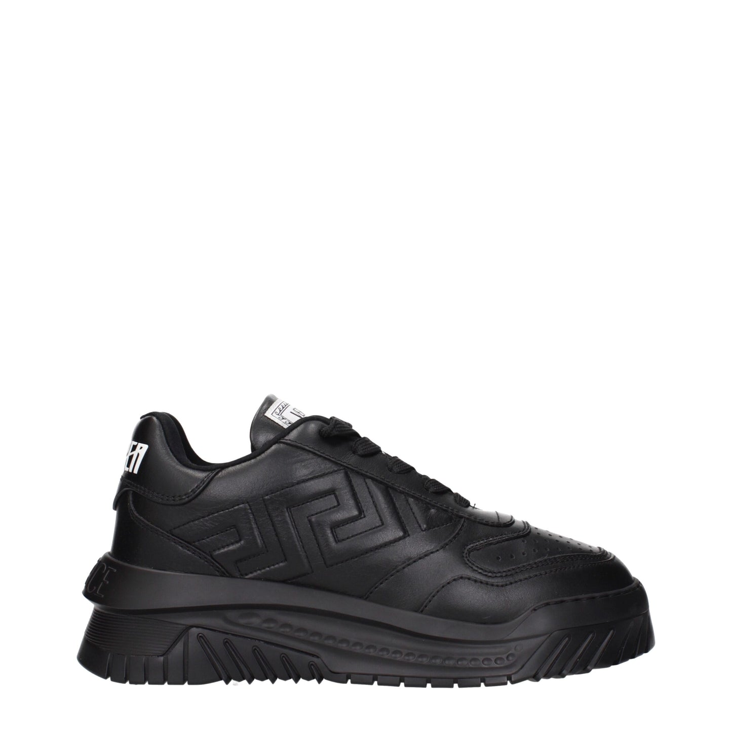Versace – Schwarze, klobige Leder-Sneaker