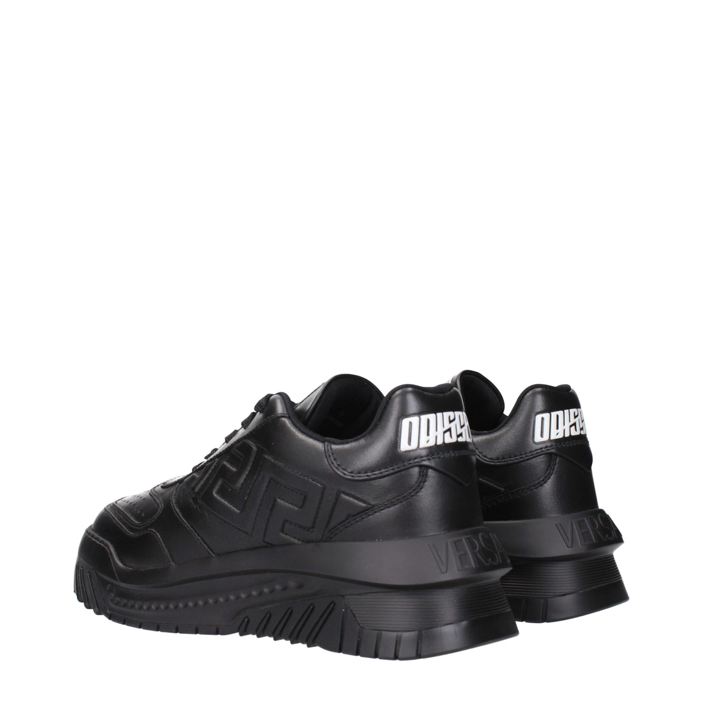 Versace – Schwarze, klobige Leder-Sneaker