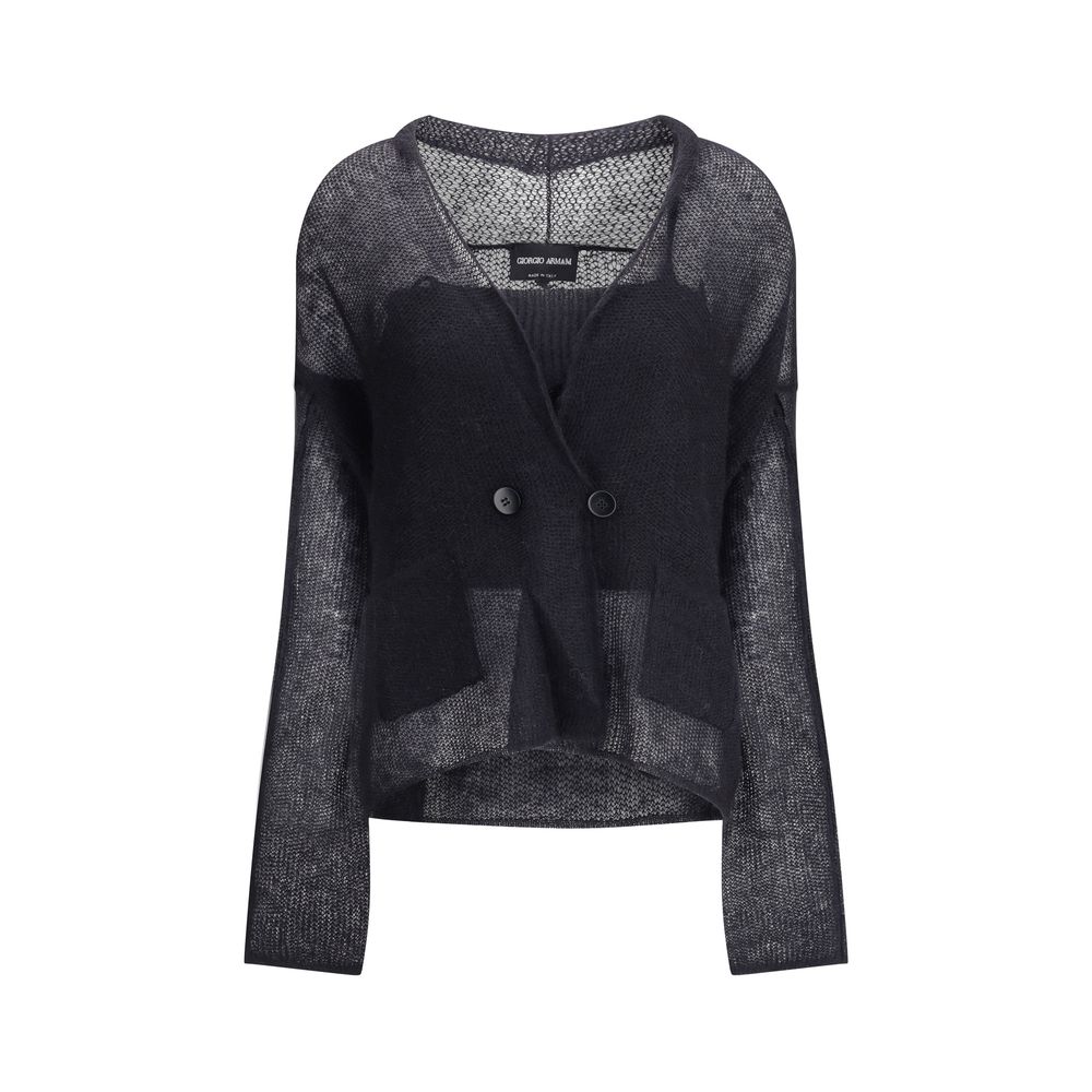 Giorgio Armani Doppelreihiger Cardigan und Top aus einer Woll-Mohair-Mischung Twin Set