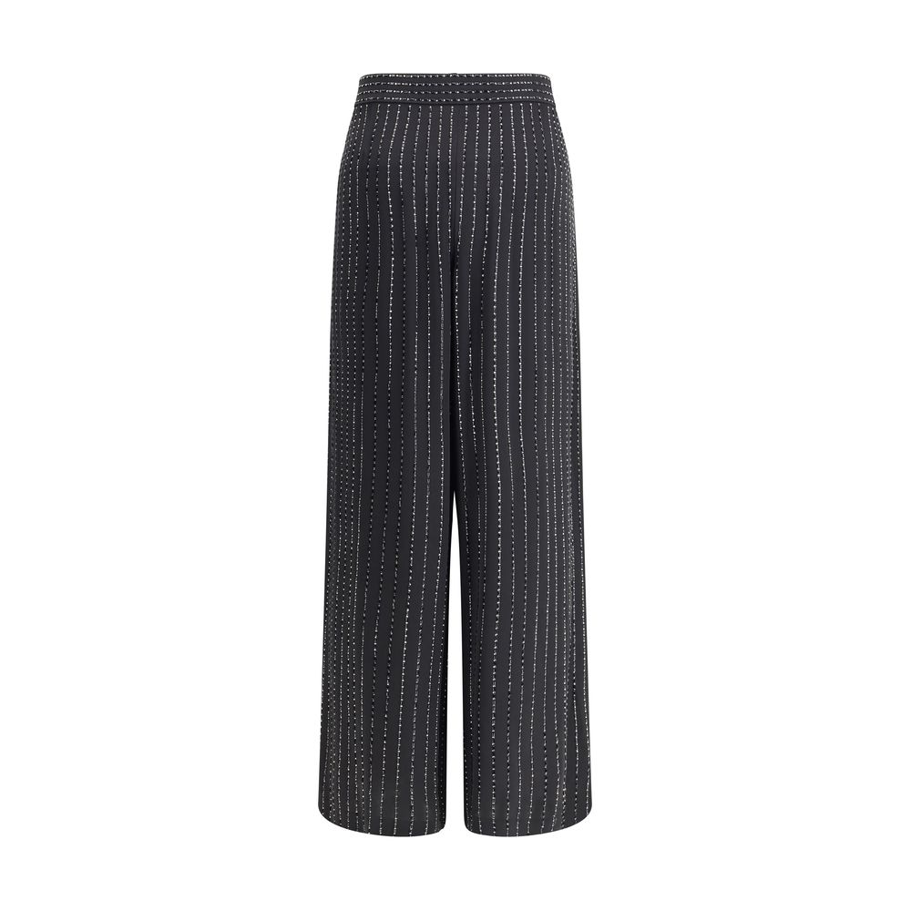 Giorgio Armani Weite Seidenhose mit Strasssteinen