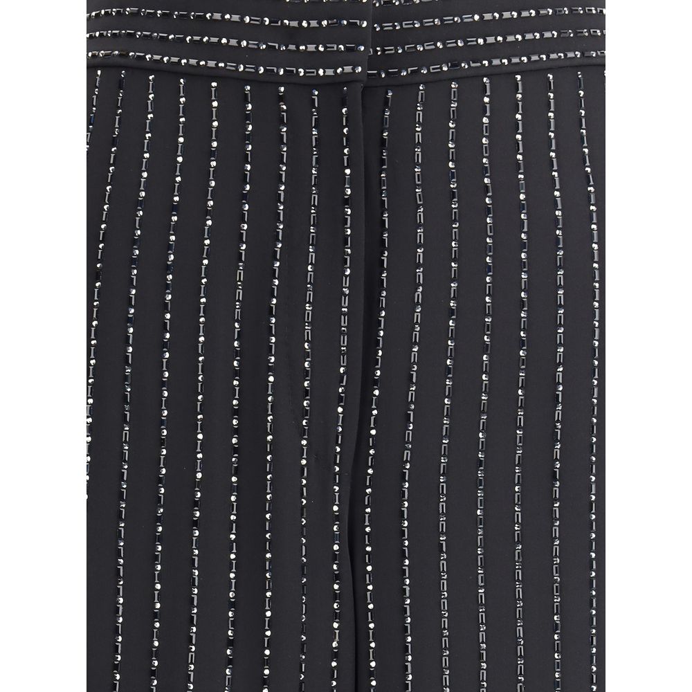 Giorgio Armani Weite Seidenhose mit Strasssteinen
