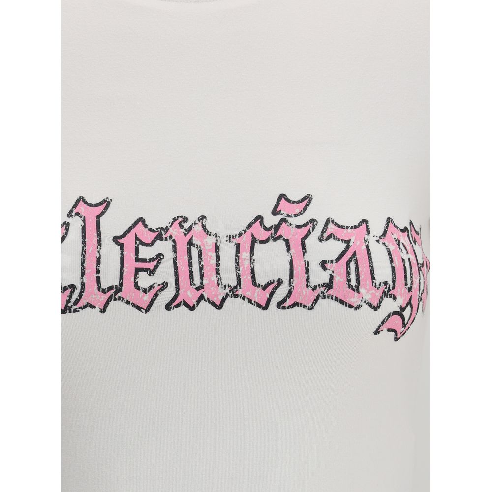 Balenciaga – Langärmliges T-Shirt mit Blackletter-Schriftzug
