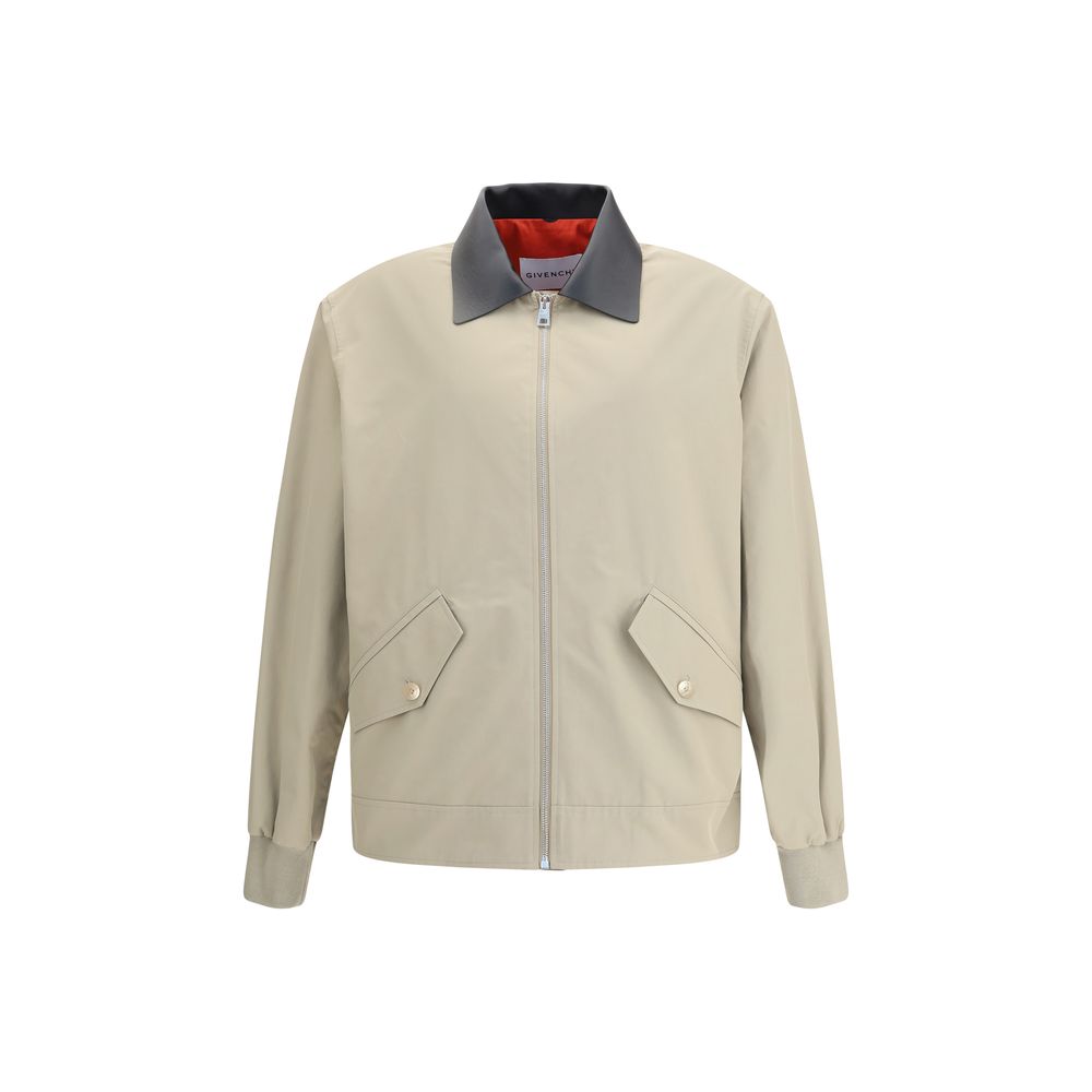 Givenchy Harrington-Jacke aus Baumwolle mit Lederdetails