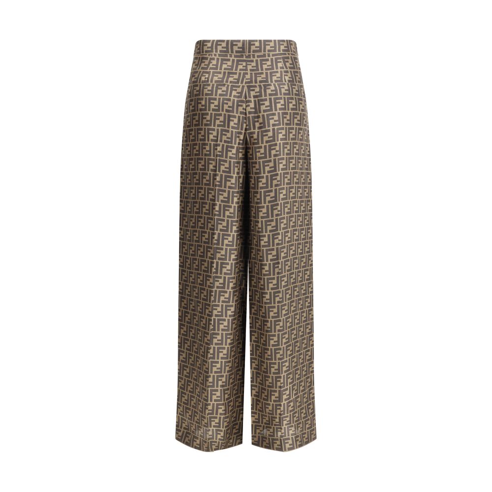 Seidenhose mit Fendi-Monogrammmuster