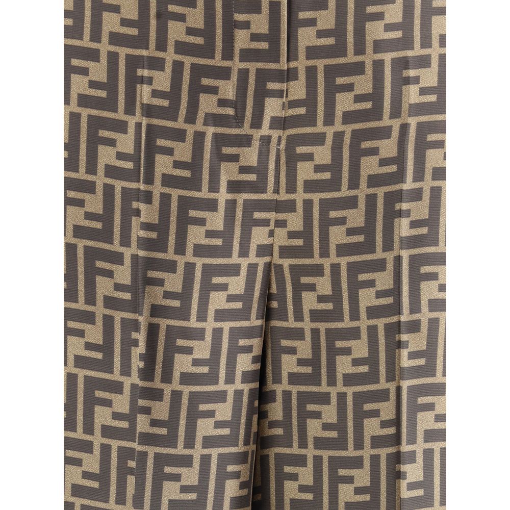 Seidenhose mit Fendi-Monogrammmuster
