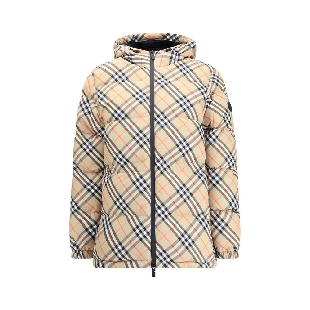 Burberry Daunenjacke mit Kapuze und Karomuster