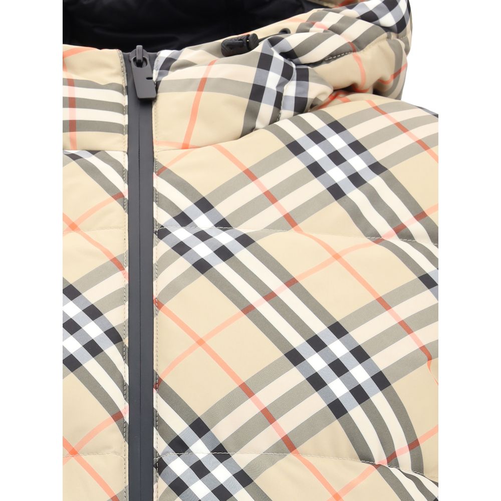 Burberry Daunenjacke mit Kapuze und Karomuster