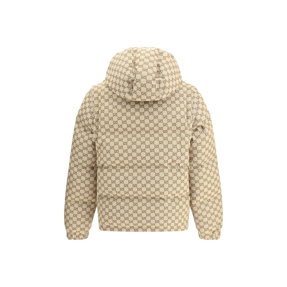 Gepolsterte Daunenjacke mit Gucci GG-Muster